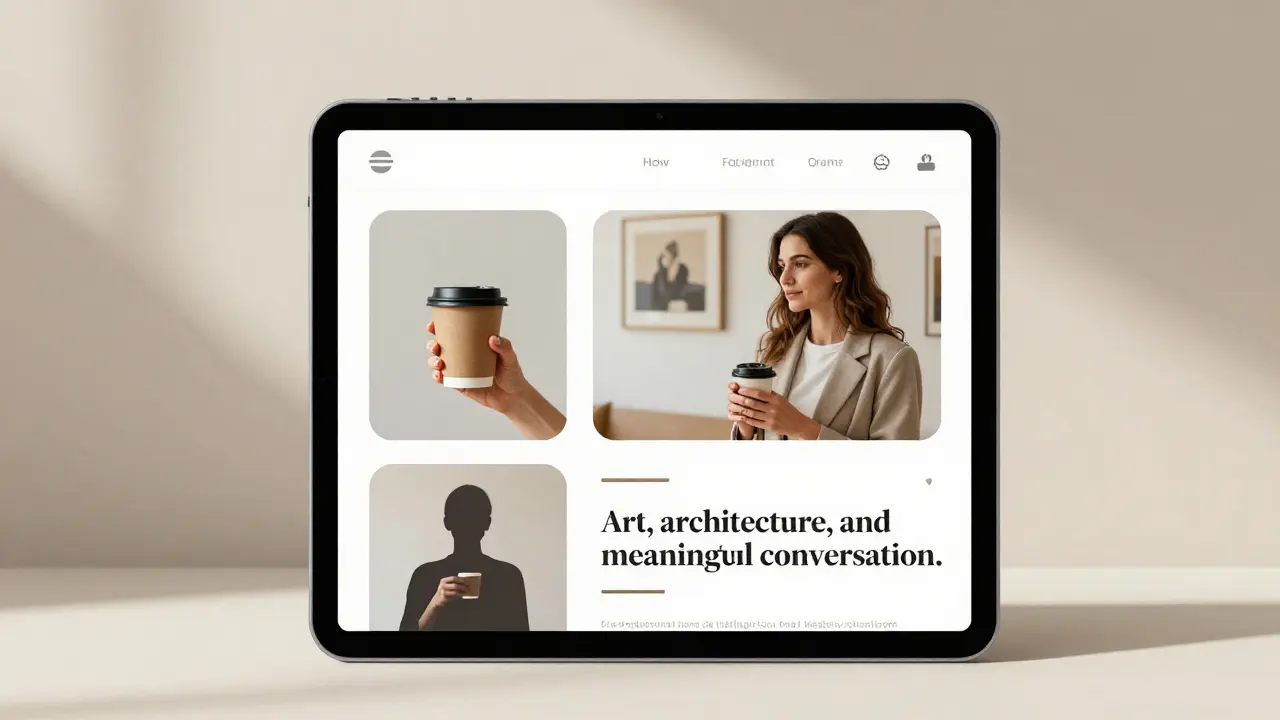 A professional companion's Instagram profile showing modest, authentic photos of hands and art, with no suggestive content.